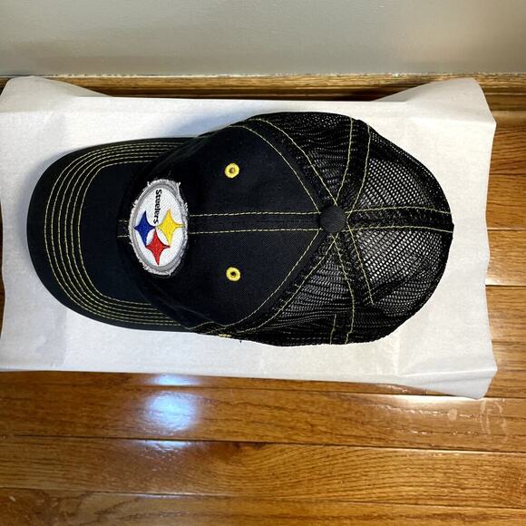 FORTY SEVEN Men's Pittsburgh Steelers NFL Cotton Baseball Cap L/XL Black & Gold - Picture 5 of 7